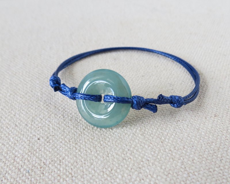 [Peace and good luck] Ping An Jade Korean Wax Thread Bracelet*AA01*Lucky and safe - สร้อยข้อมือ - เครื่องเพชรพลอย หลากหลายสี