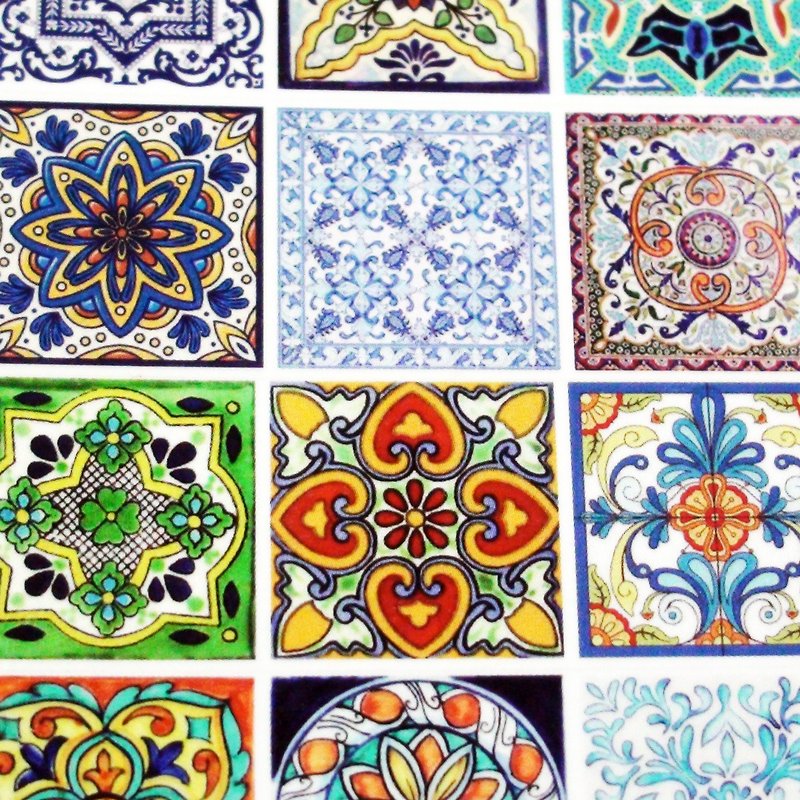 Sample Washi Tape Big Portuguese Tiles - มาสกิ้งเทป - กระดาษ 