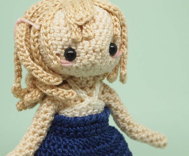 ツーサイドアップヘアの女の子あみぐるみ ショップ Klein Licht 人形 フィギュア Pinkoi