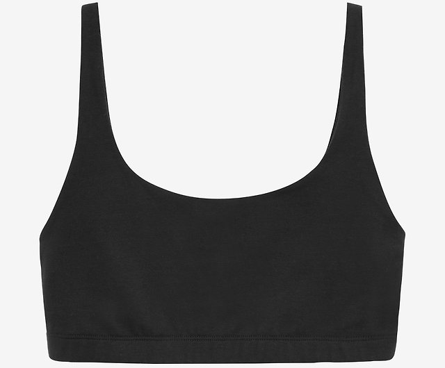 Black organic cotton triangle bra for ladies - Bread & Boxers