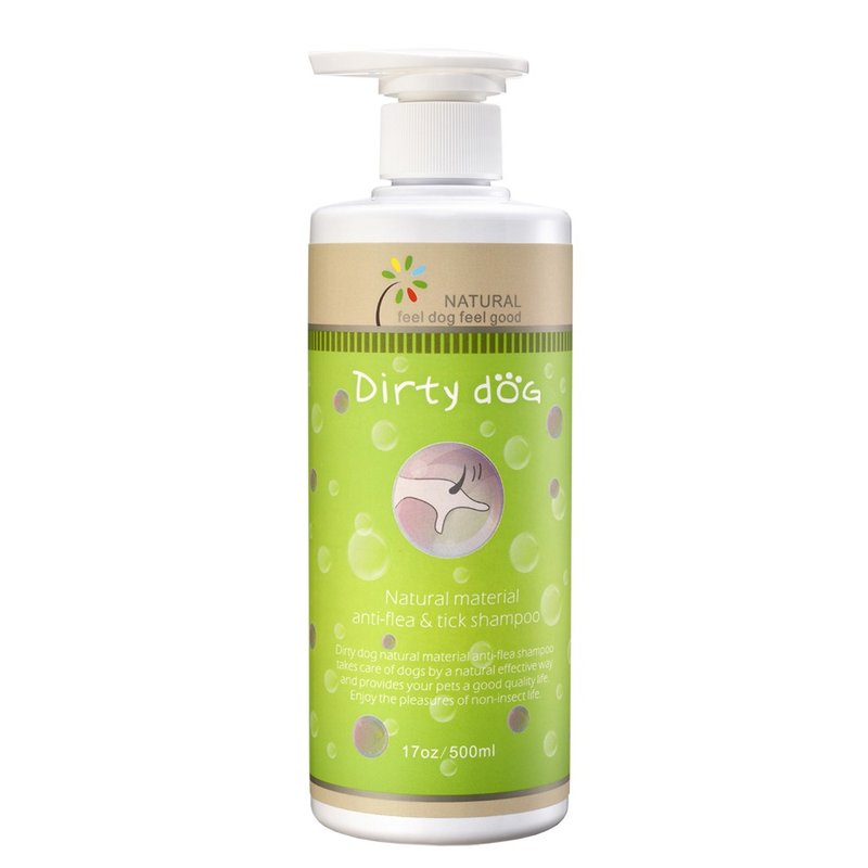 Dirty Dog - Bye Bye Bugs - Pure Natural Flea & Tick Repellent Shampoo - 500ML - Cleaning & Grooming - Plants & Flowers Green