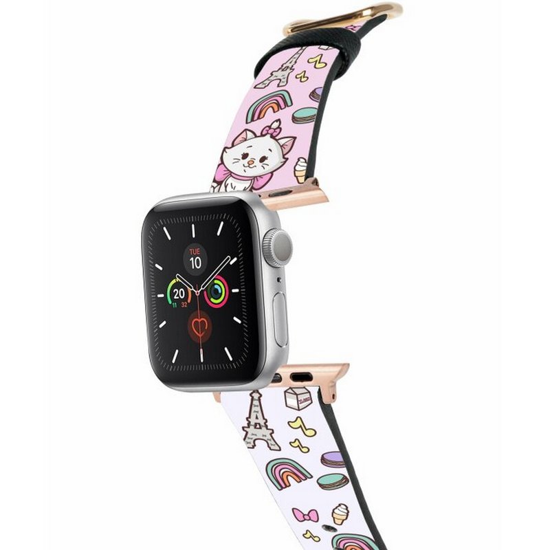 迪士尼瑪麗貓十字壓紋牛皮Apple Watch真皮皮革錶帶 5441 - 錶帶 - 真皮 
