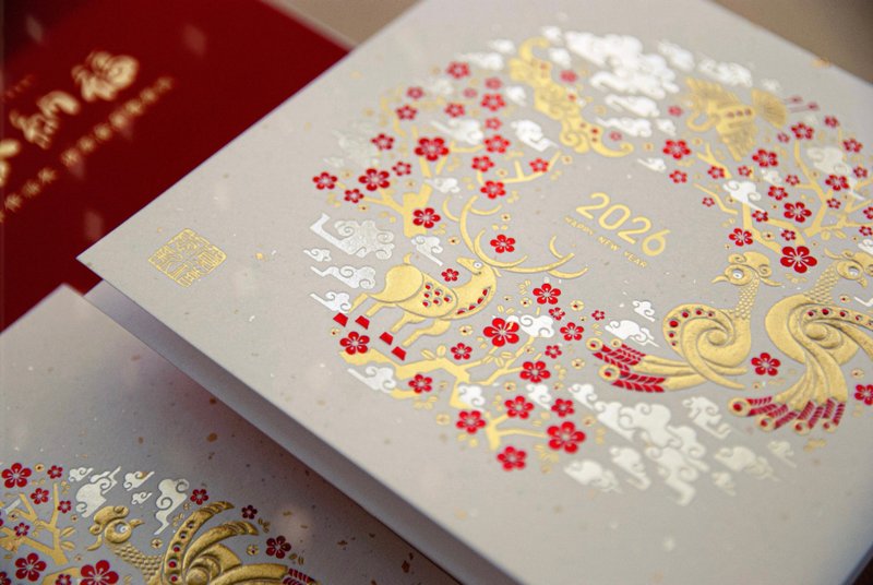 【 2026 馬年新春賀卡 】福壽迎春 5入組 - 紅包袋/春聯 - 紙 銀色