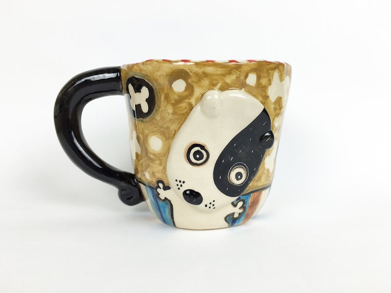 Nice Little Clay handmade mug _ 12 dogs - Mugs - Pottery Multicolor
