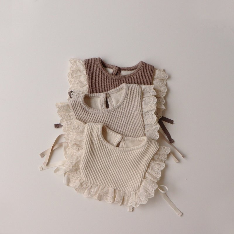 Korean lace waffle vest bib•Cookies Bib• - Bibs - Cotton & Hemp 