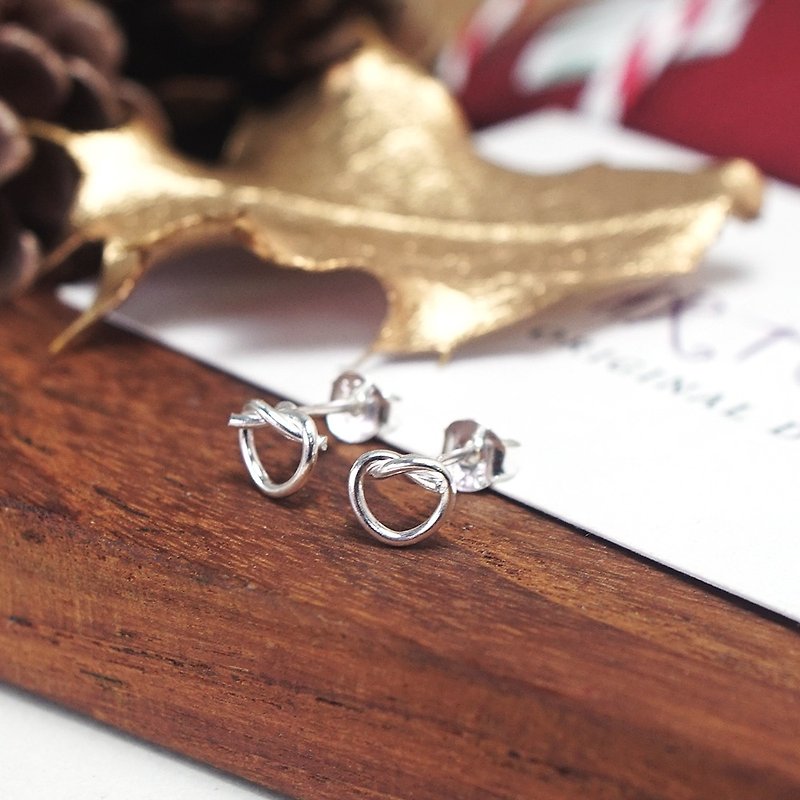 Life As You Want Single Knot Earrings 925 Sterling Silver Earrings - ต่างหู - เงินแท้ สีเงิน