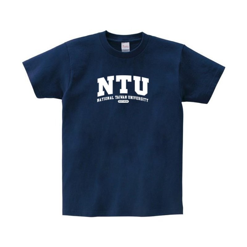 【臺灣大學/臺大】NTU經典款純棉短T_深藍 - 其他 - 棉．麻 藍色