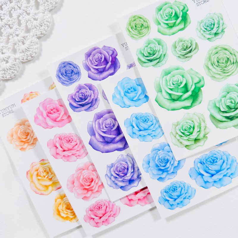 Rose Paper Stickers - 貼紙 - 其他材質 