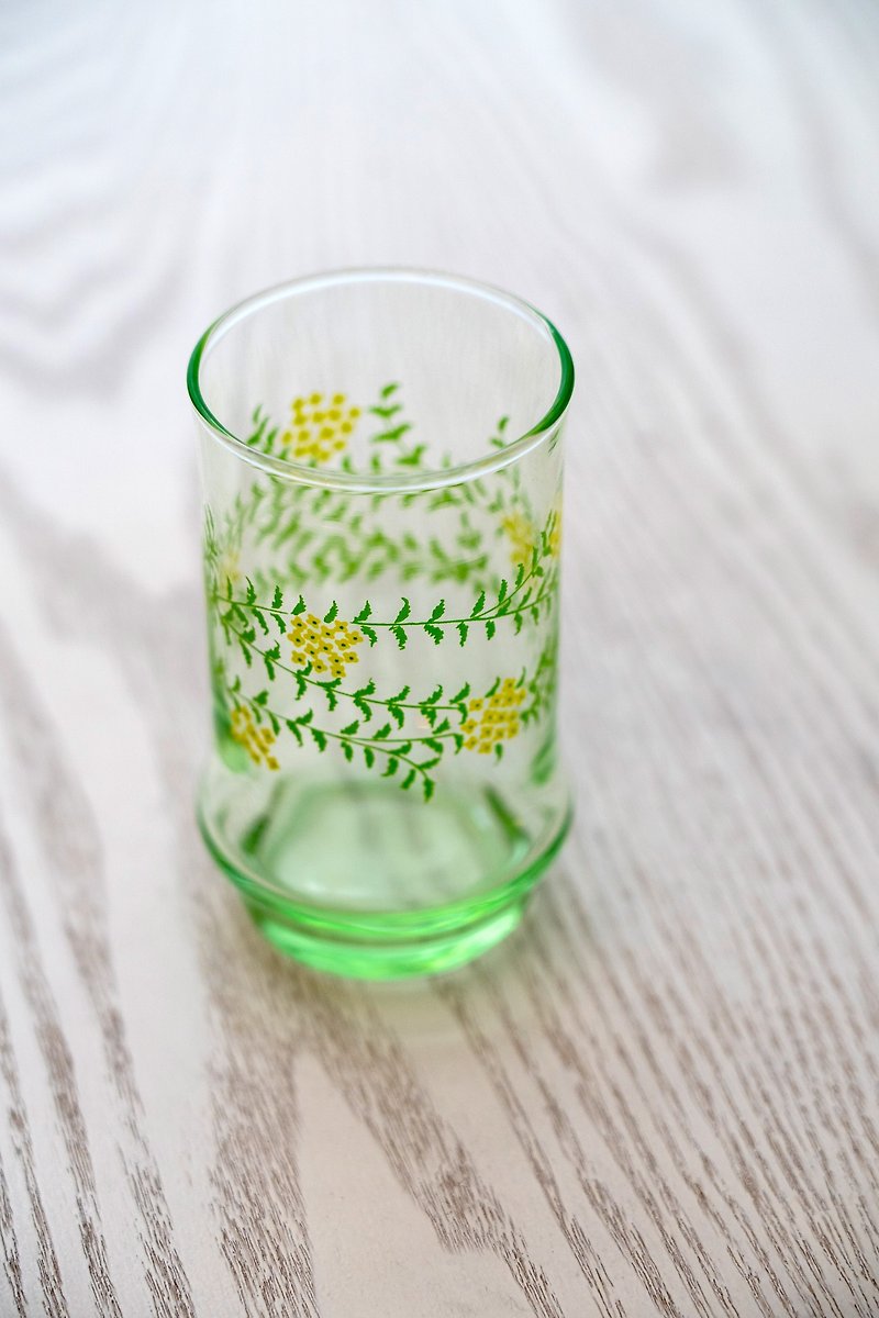 日本製 昭和印花玻璃杯 中古品 台灣免運 - 杯/玻璃杯 - 玻璃 綠色