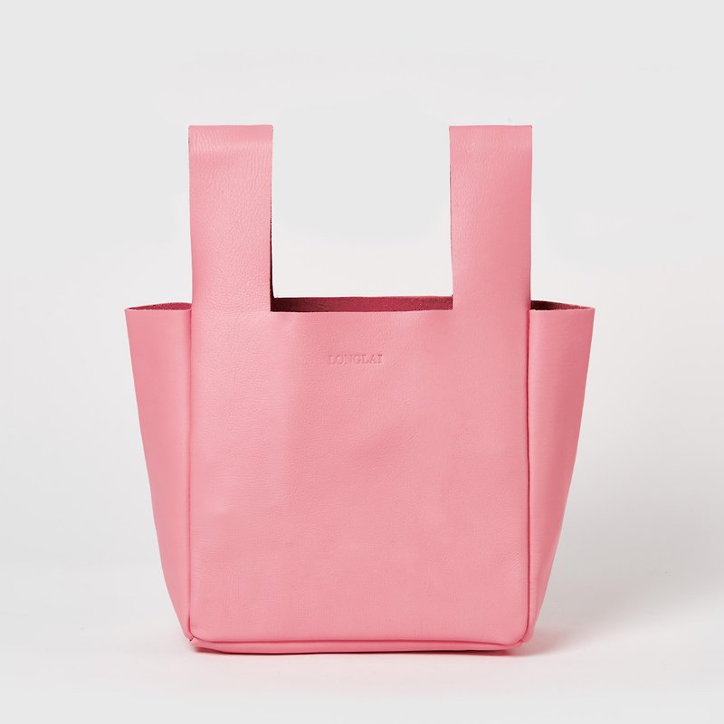 LONGLAI  JEKYLL & HYDE SMALL TOTE BAG BLUSH PINK - Handbags & Totes - Genuine Leather Pink