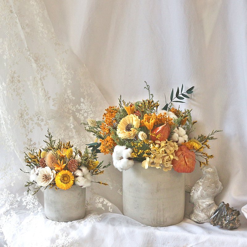 Earth Element Fragrance Flower Arrangement/Customizable/Three Sizes【Original Ecological Studio】 - Dried Flowers & Bouquets - Plants & Flowers Orange