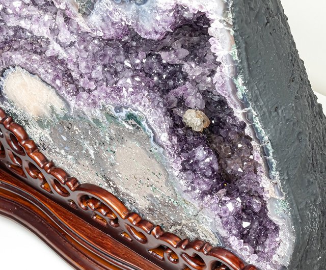 アメジストドーム トップクォリティ]ブラジル産アメジストドーム（高さ約34.5cm） - 埼玉