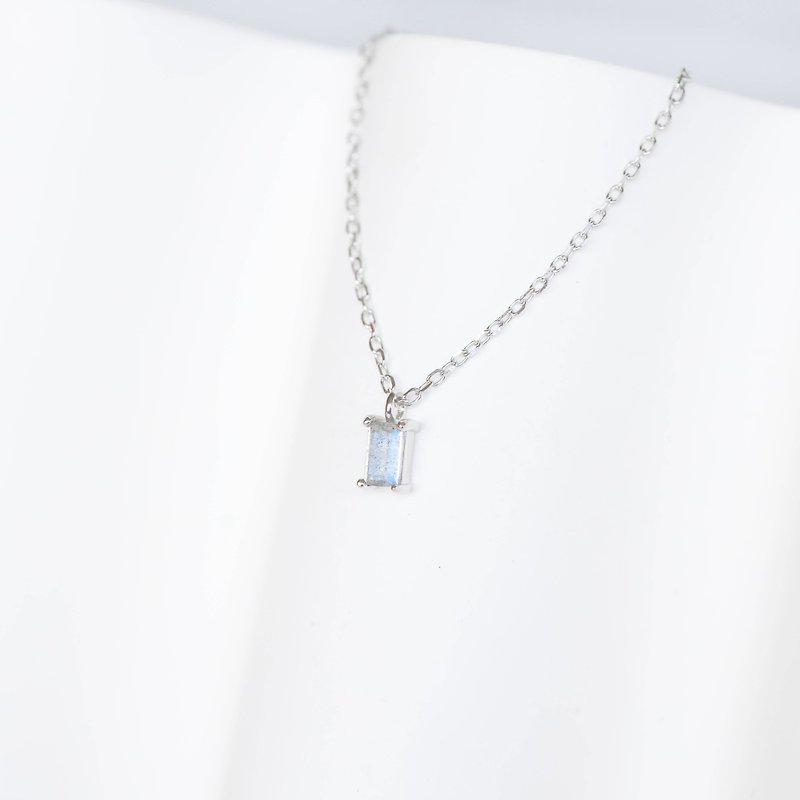 Labradorite 925 Sterling Silver Gemstone Necklace - Necklaces - Gemstone Blue