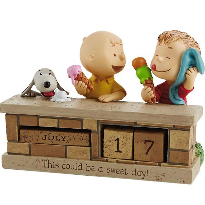 Snoopy手工日曆雕塑-沁涼歲月【Hallmark-Peanuts史奴比】 - 裝飾/擺設  - 其他材質 卡其色