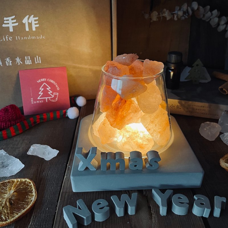 Energy Diffusing Crystal Mountain [Orange Crystal Salt for Purification and Wealth Recruitment] Crystal Gift Box - (Cement word must be purchased additionally) - น้ำหอม - คริสตัล 