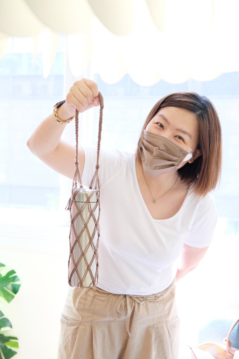 【新竹】限定優惠 編織 環保水壺袋 飲料袋 一人成班 初學者基礎 - 編織/羊毛氈/縫紉 - 棉．麻 