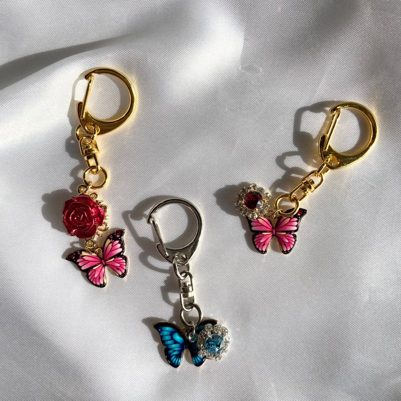 【Xmas gift】butterfly keychain - Keychains - Other Materials Gold