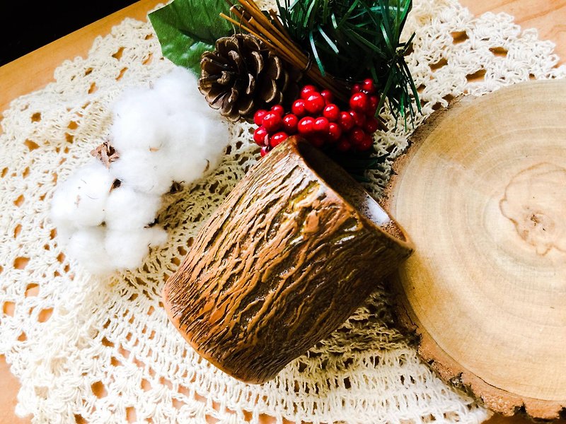 クリスマスの木目カップ - 急須・ティーカップ - 陶器 