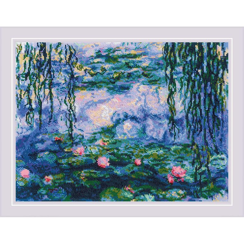 Other Materials Knitting, Embroidery, Felted Wool & Sewing Multicolor - 2034 - RIOLIS Cross Stitch Kit - Monet - Water Lilies and Willows