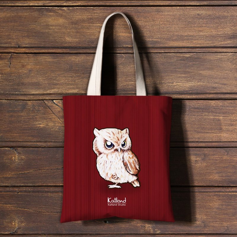 owl  tote bag - อื่นๆ - วัสดุอื่นๆ สีแดง