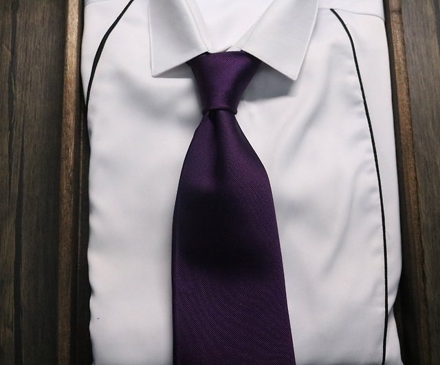 ロマンチックな深い紫色のシルクのネクタイ ビジネススタイル ショップ 悪い紳士 ネクタイ タイピン Pinkoi