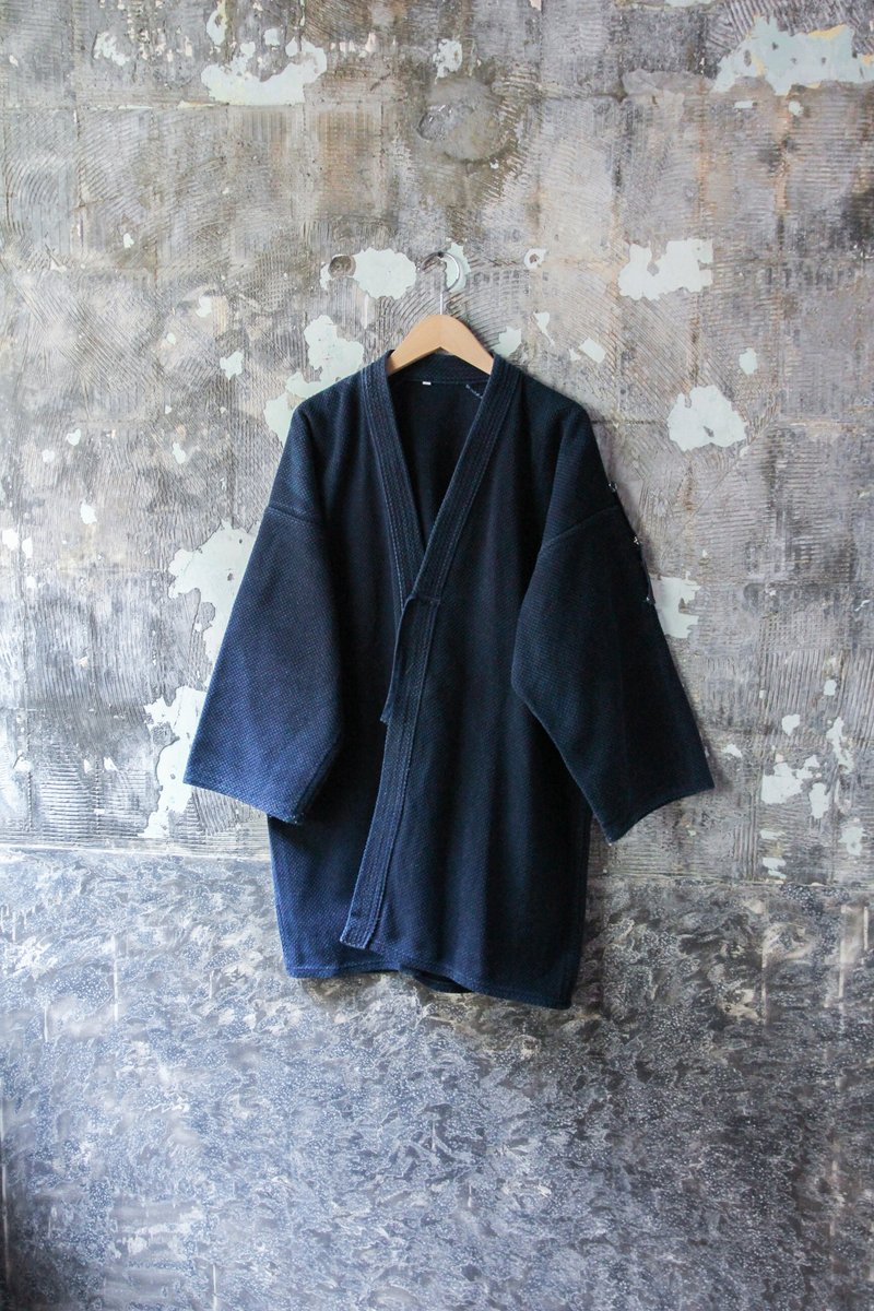 裊裊百貨公司-Vintage 日本厚實深藍劍道服 外套 - 女大衣/外套 - 棉．麻 