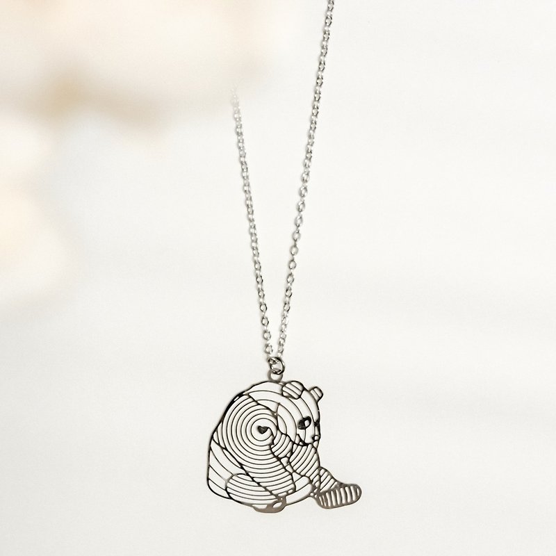 不鏽鋼 項鍊 銀色 - Panda Necklace 與鞋約會系列 熊貓動物項鍊 抗敏醫療鋼 送禮推薦