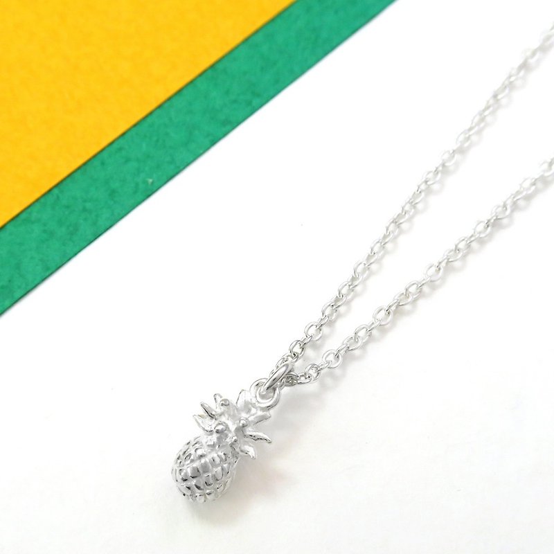 Fruit phlox pineapple fruit sterling silver (without chain) - Necklaces - Sterling Silver Green
