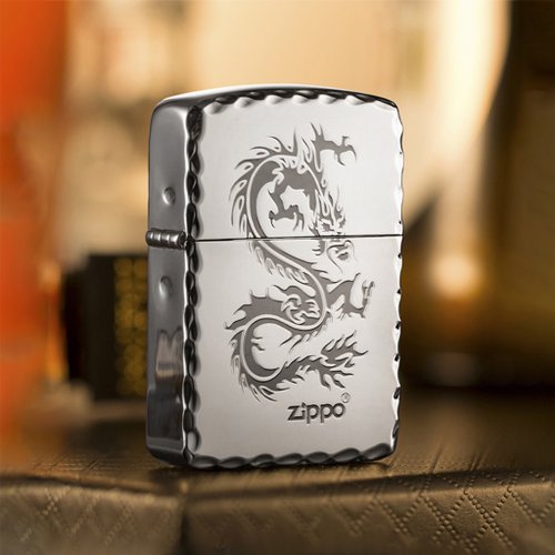 ZIPPO official flagship store] Pattern embossed pattern (bright silver)  windproof lighter ZA-3-163B - Shop zippo Other - Pinkoi