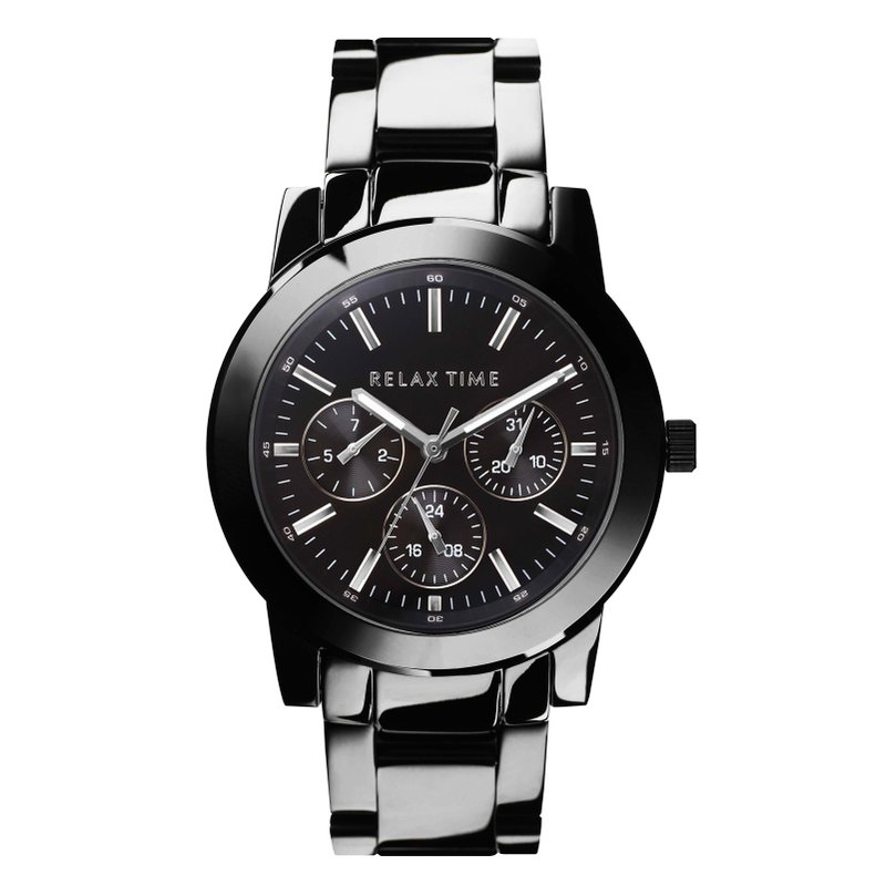 [Increase] RELAX TIME three-eye watch-black (R0800-16-09X) - นาฬิกาผู้ชาย - สแตนเลส สีดำ