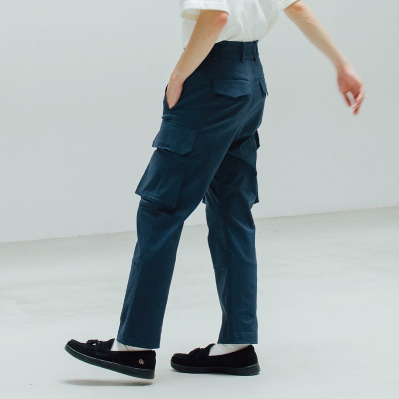 M47 Military Pants / Indian Hand Picked Extra Long Cotton - กางเกงขายาว - ผ้าฝ้าย/ผ้าลินิน สีน้ำเงิน