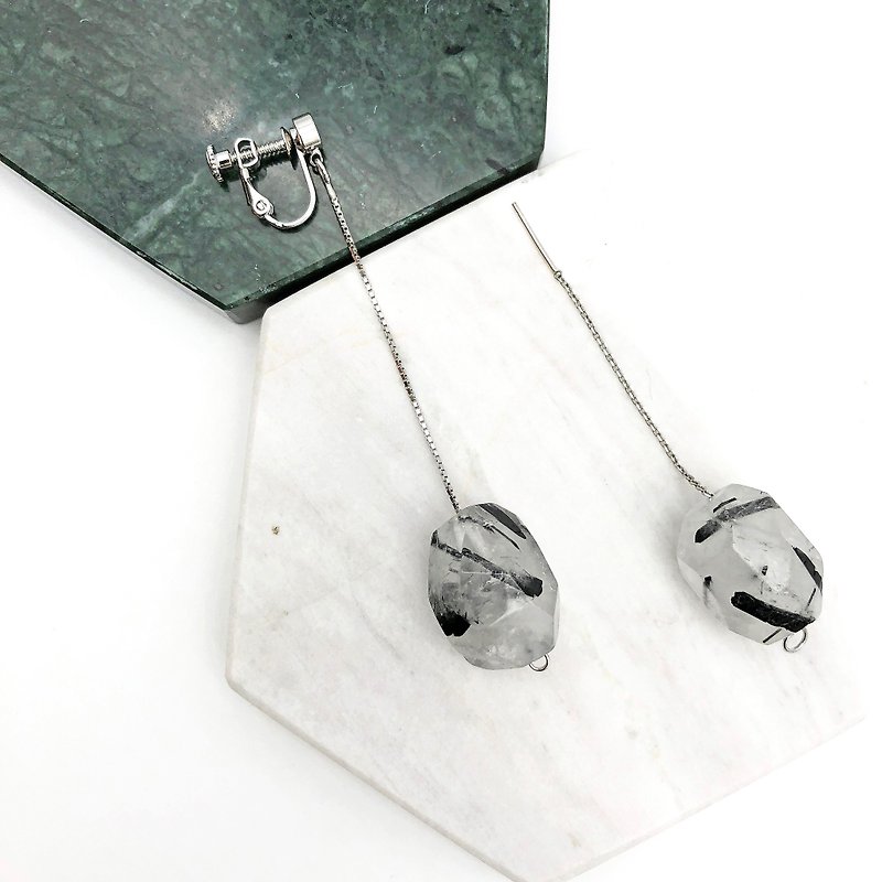 Minimalism - Agate 925 silver Earrings 【Wedding 】【Mothers Day Gift】 - ต่างหู - เครื่องเพชรพลอย สีใส