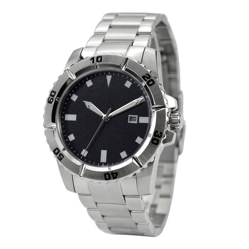 Diver Watch with Solid metal Band - Free shipping - Women's Watches - Other Metals Gray
