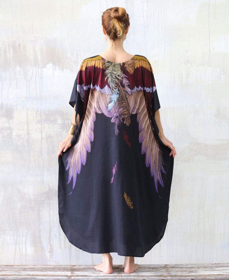 Morado Kaftan - 洋裝/連身裙 - 棉．麻 黑色