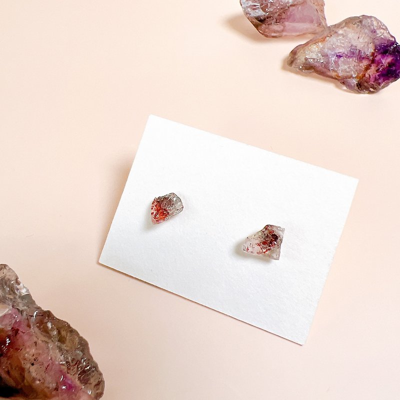 Natural Super Seven Crystal Handmade Earrings Jewellery Gemstone High Vibration - Earrings & Clip-ons - Crystal Multicolor