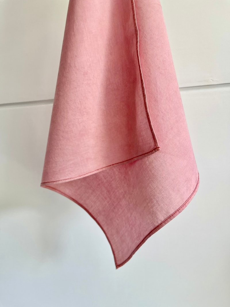 Paris impression mineral dyed pastel cotton handkerchief - ผ้าเช็ดหน้า - ผ้าฝ้าย/ผ้าลินิน สีม่วง