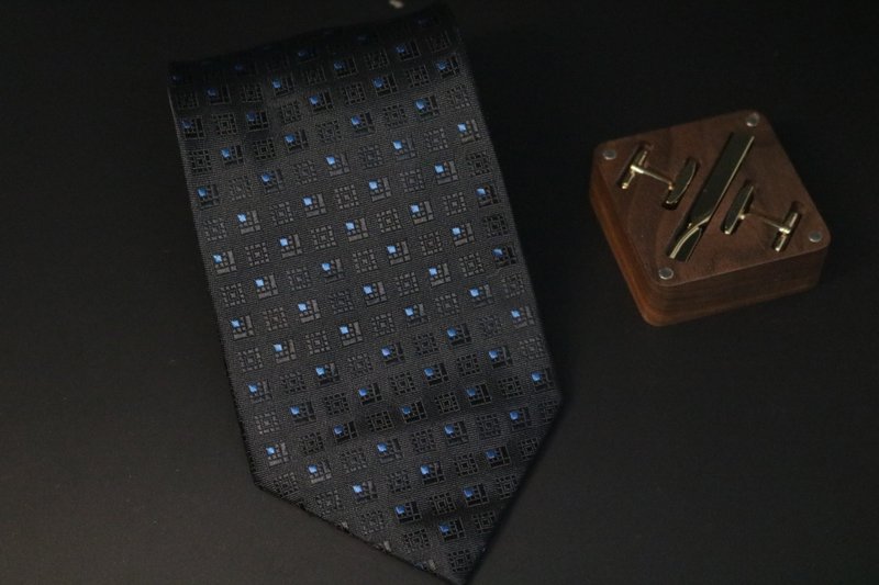 High end business series black blue dot 100% silk tie - Ties & Tie Clips - Silk 