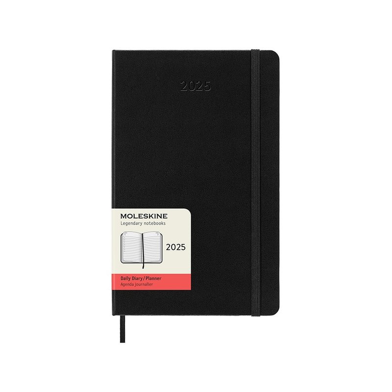 MOLESKINE 2025 Diary 12M Hard Case - L-shaped Black Hot Stamping Service - Notebooks & Journals - Paper Black