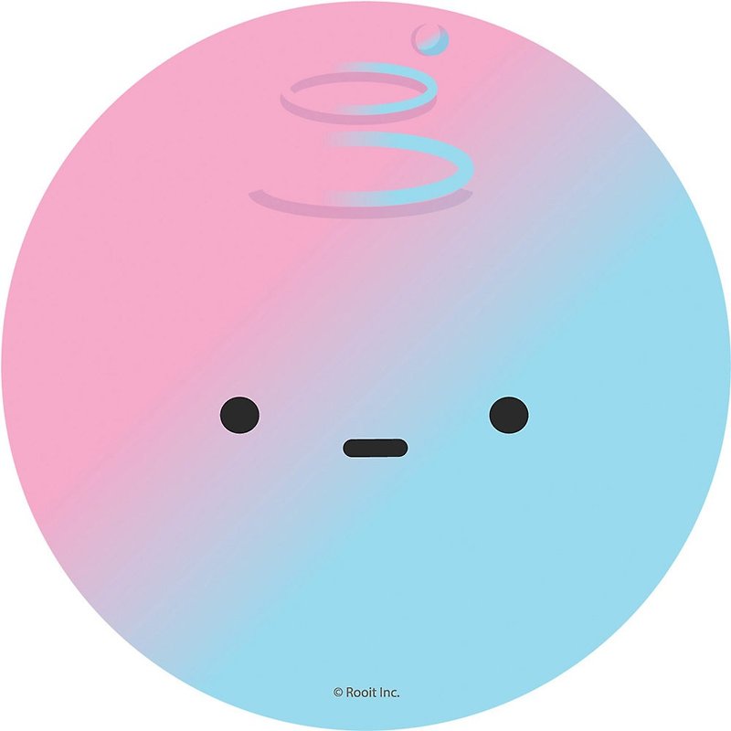 New series - [big face] (round) - absorbent coaster - no personality star Roo, EB1BB02 - ที่รองแก้ว - ดินเผา สีน้ำเงิน