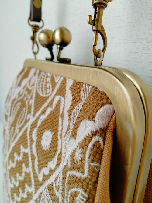 ☆SALE☆がま口お財布ポシェット＊ハンドメイド＊ミナペルホネンsymphony ミナペルホネン symphony がま口ポシェット - ショップ