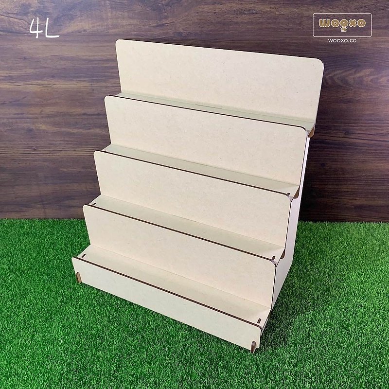 WOOXO small wall ladder display stand DIY baffle postcard small items simple and quick disassembly 3 - กล่องเก็บของ - ไม้ สีกากี