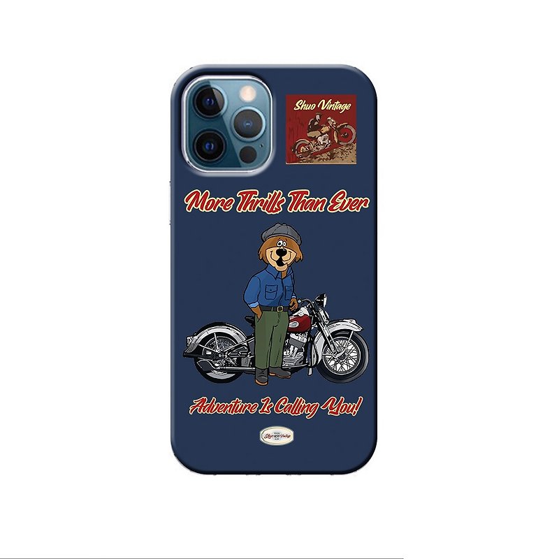 Harley Davidson 手繪 美式復古 手機殼 - 手機殼/手機套 - 塑膠 藍色
