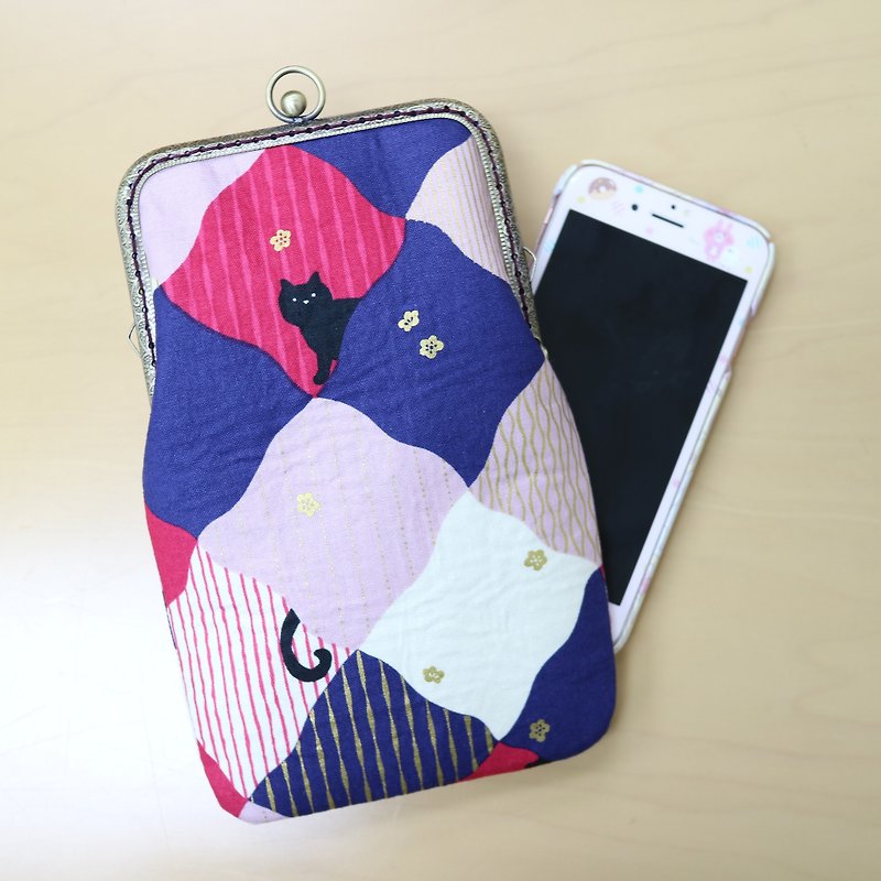 Metallic Cat Purple Mobile Phone Case | Girlskioku~* - Messenger Bags & Sling Bags - Cotton & Hemp Purple