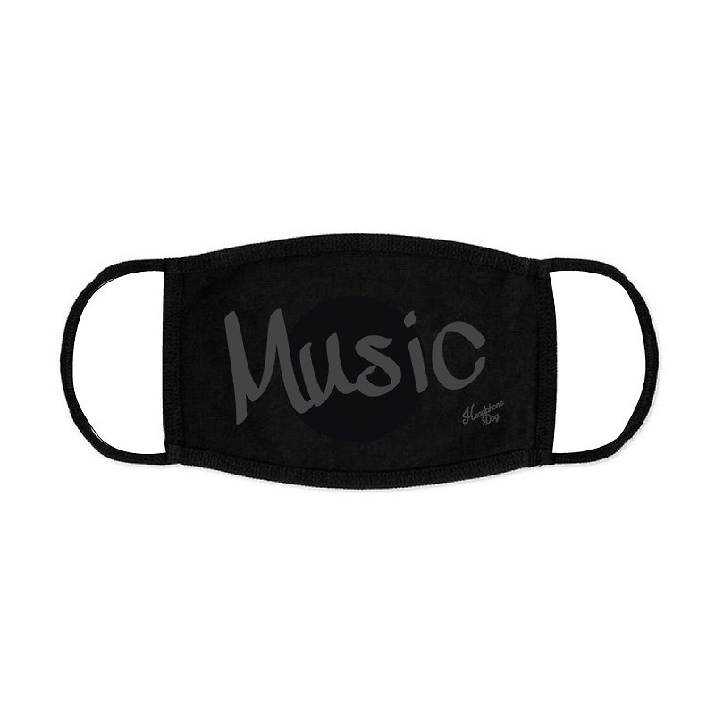 MIT Music Style Mask made in Taiwan- Can be washed and reused - หน้ากาก - ผ้าฝ้าย/ผ้าลินิน สีดำ