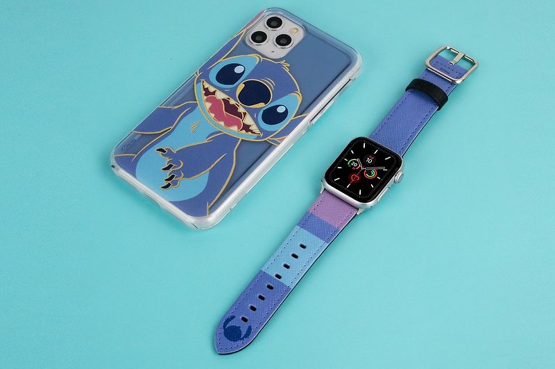 迪士尼史迪仔十字壓紋牛皮革Apple Watch真皮錶帶Series 1-8,SE,U - 錶帶 - 真皮 