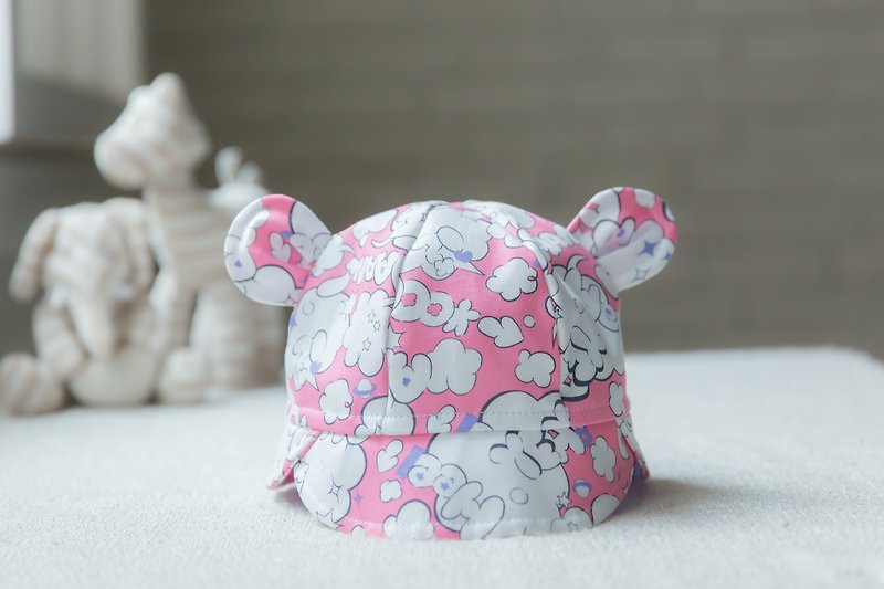 (Spring Special) Handmade bear cap - pink popcorn - อื่นๆ - ผ้าฝ้าย/ผ้าลินิน สึชมพู