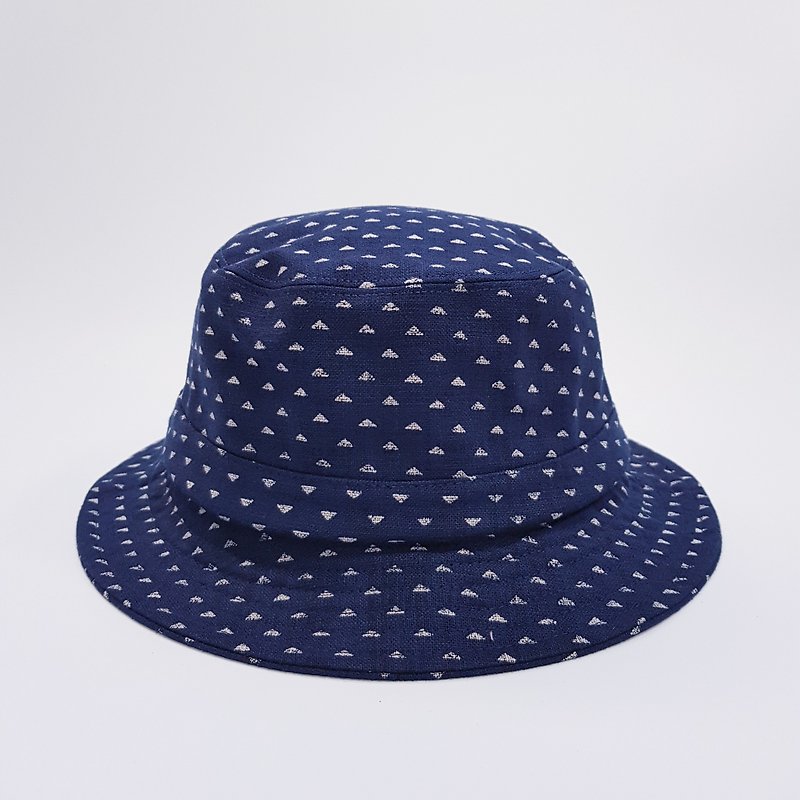 英式圓盤紳士帽 超質感日系小三角  #日本布 #情人節 #禮物 #百搭 - 帽子 - 棉．麻 藍色