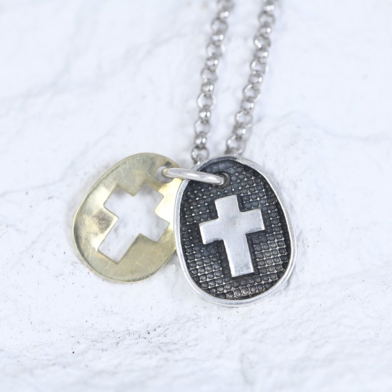 Unity - 925 Silver Cross Necklace Christian Gift - สร้อยคอ - เงิน 