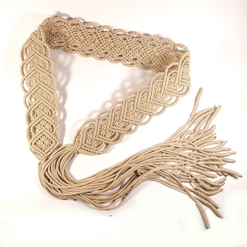 Macrame Tutorial Belt Heart-to-heart with tassels, PDF Digital Pattern - 手工藝教學/工具書 - 其他材質 