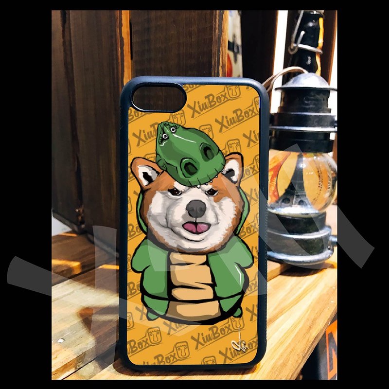 抱抱龍 柴犬 狗 手繪 插畫 手機殼 iPhone 14 13 12 11 8 SE XR X - 手機殼/手機套 - 矽膠 